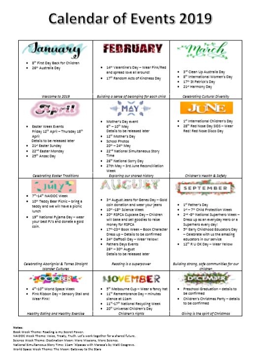 Event Calendar Childcare 2025 Lanna Mirilla