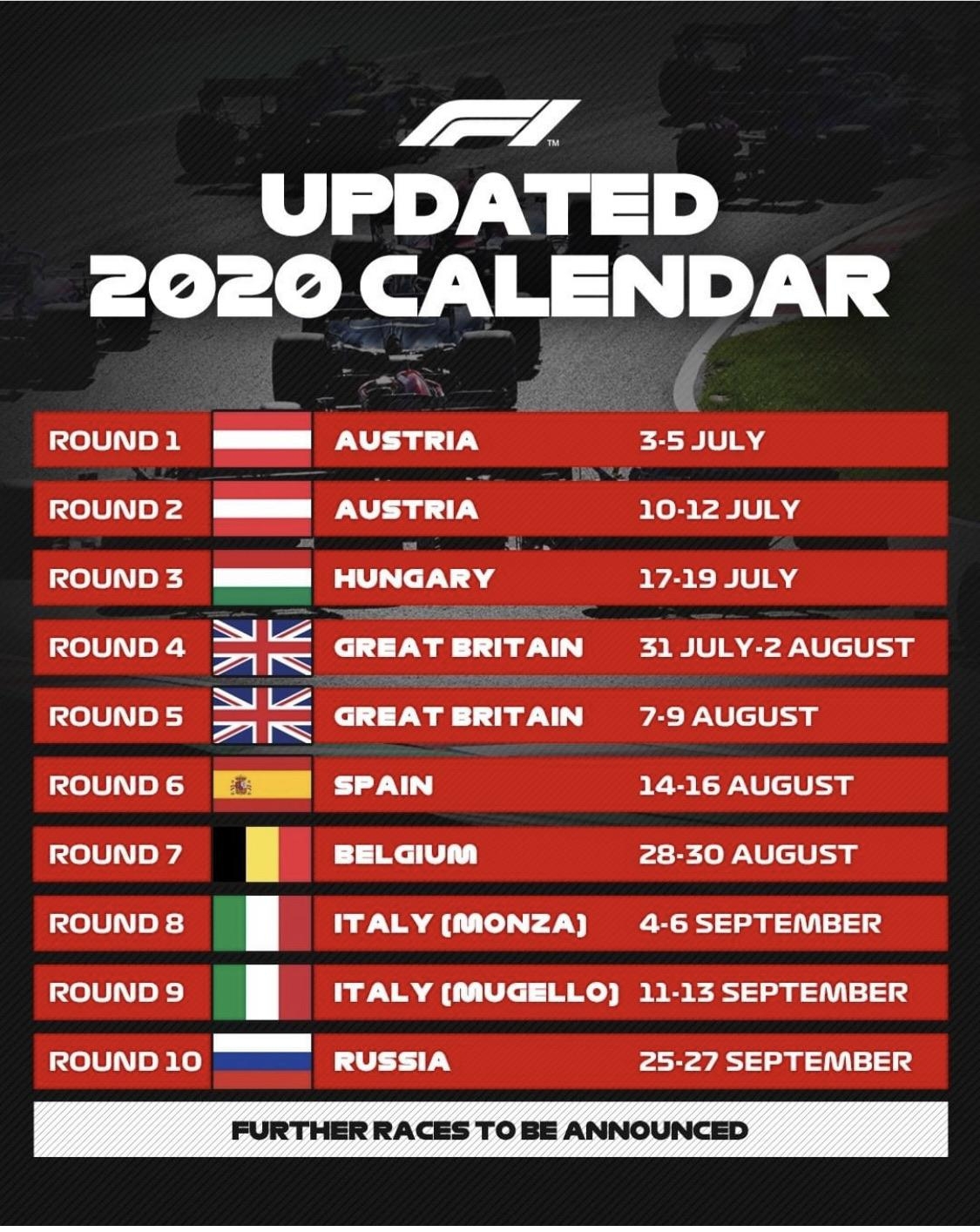 F1 Race Schedule 2025 Ella J Gray
