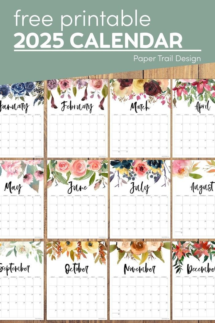 Floral 2025 Calendar Printable Paper Trail Design Artofit
