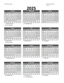 Free 2025 Business Calendar Templates CalendarLabs