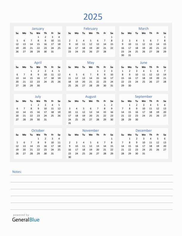 Free 2025 Calendar Template For InDesign Download
