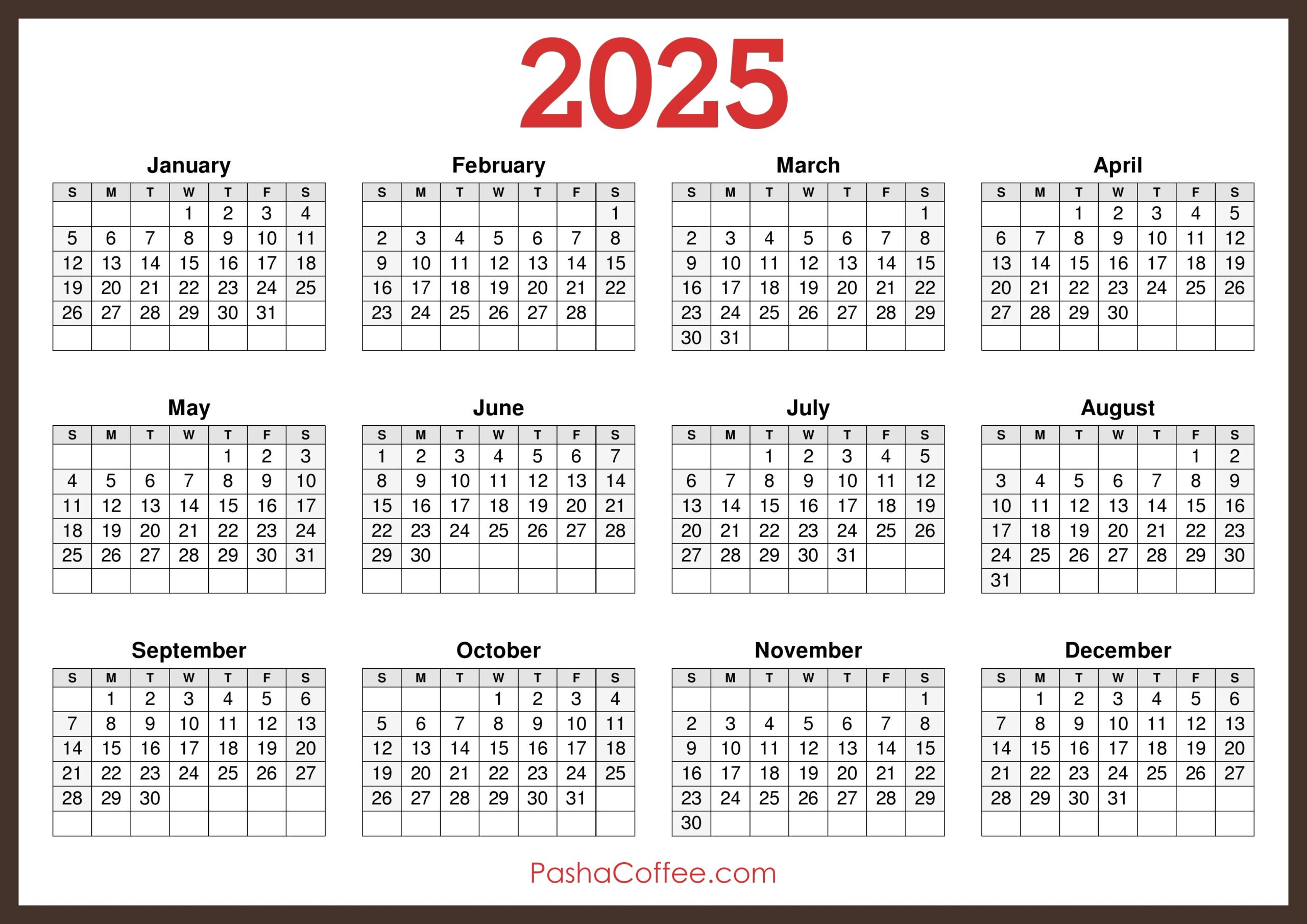 Free Calendar 2025 Printable Pdf Abbie Annette