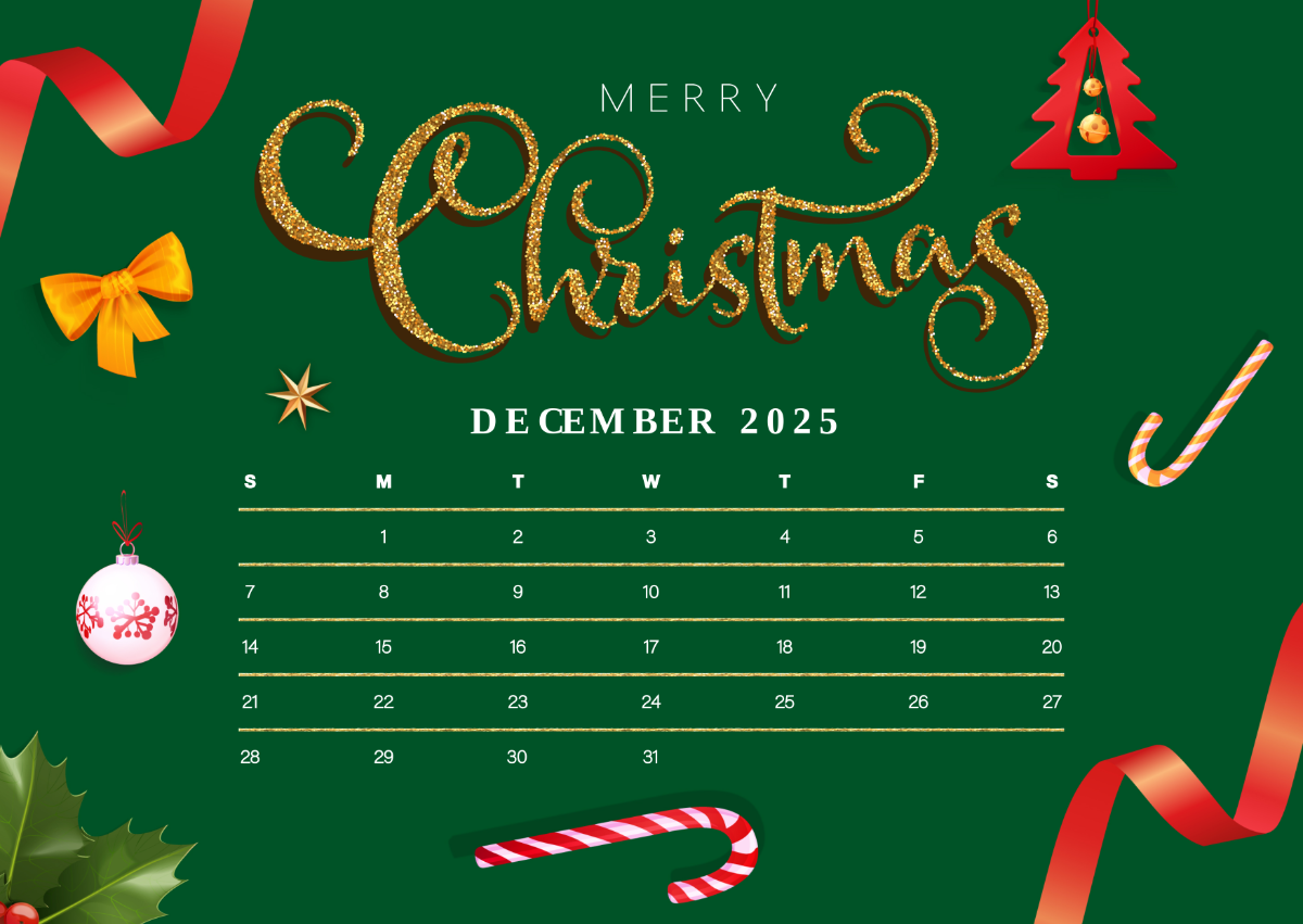 Calendar For December 2025 With Holidays