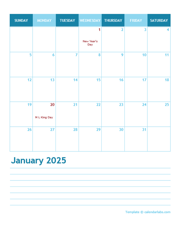 Free Downloadable 2025 Monthly Calendar Word Template Nadia B Skov