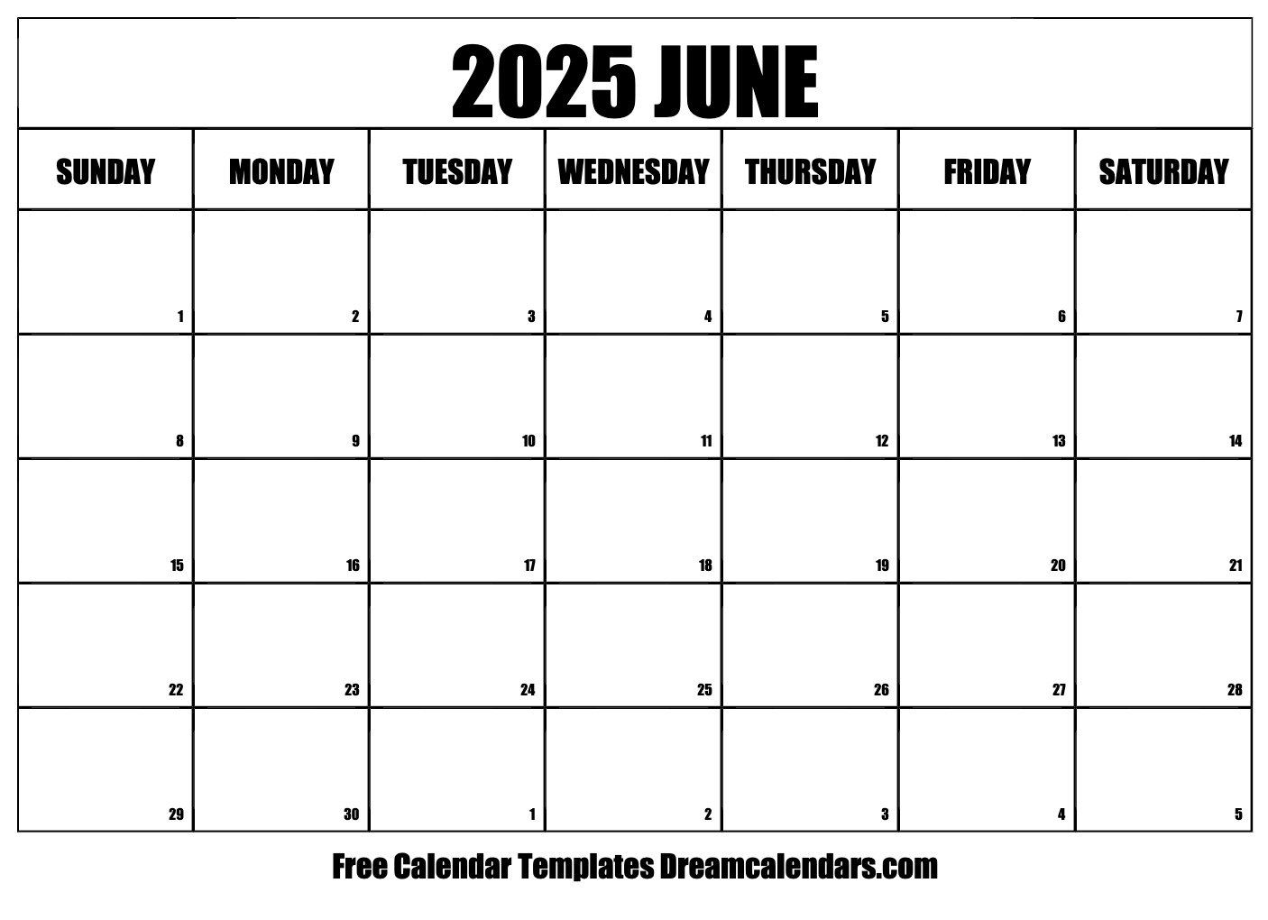 Free Downloadable Calendar June 2025 Daniel S White