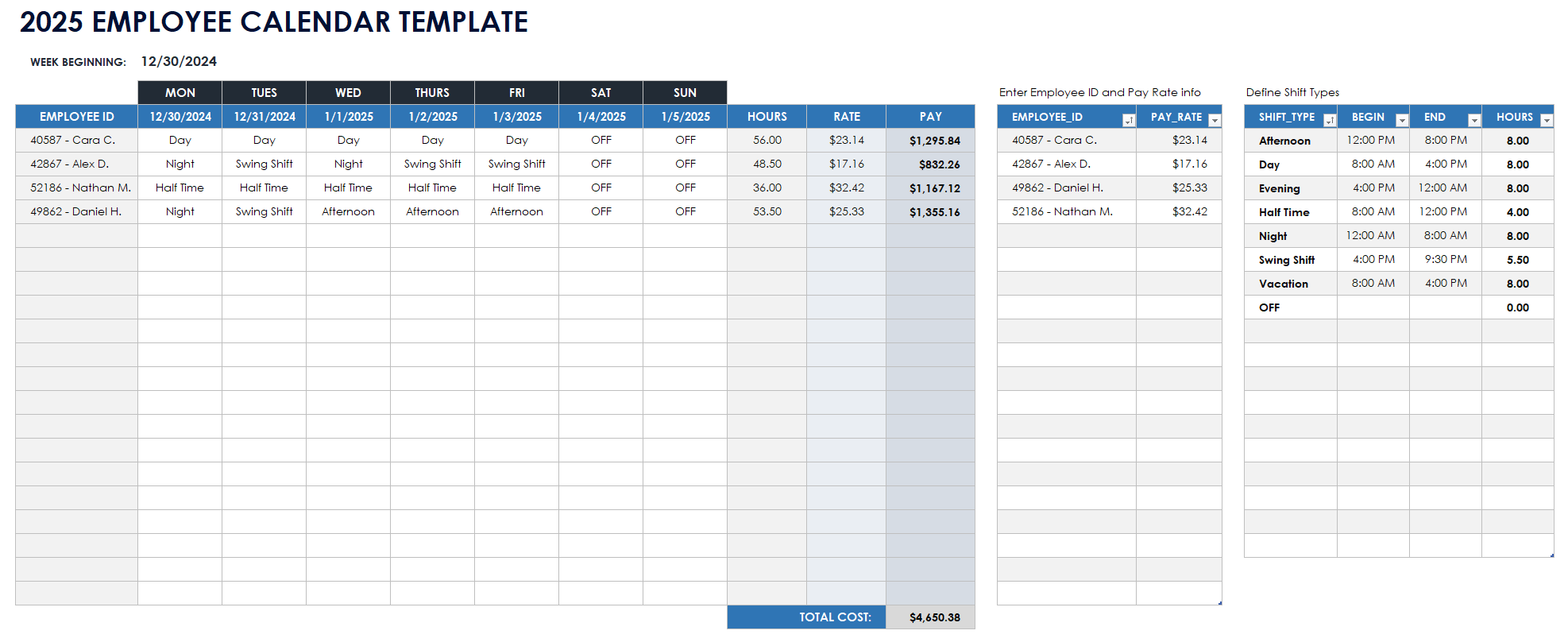 Free Excel Calendar Templates