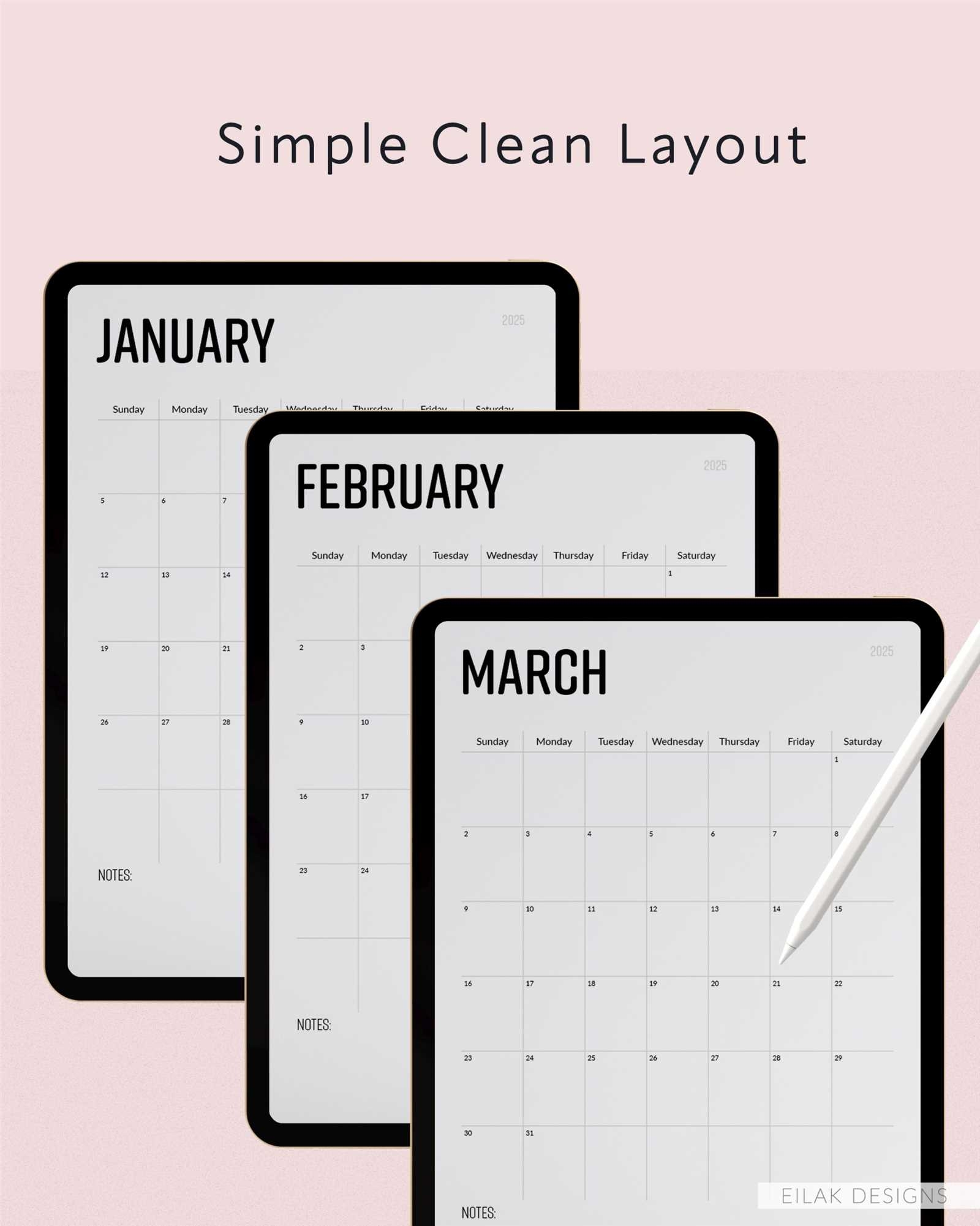 Free Goodnotes Calendar Template 2025 Download