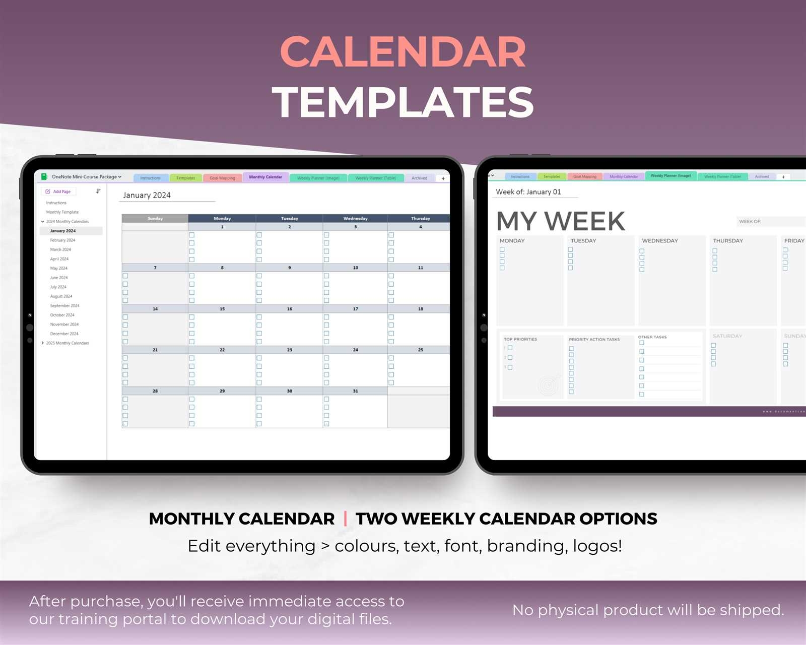 Free OneNote Calendar Template 2025 Download For Easy Planning