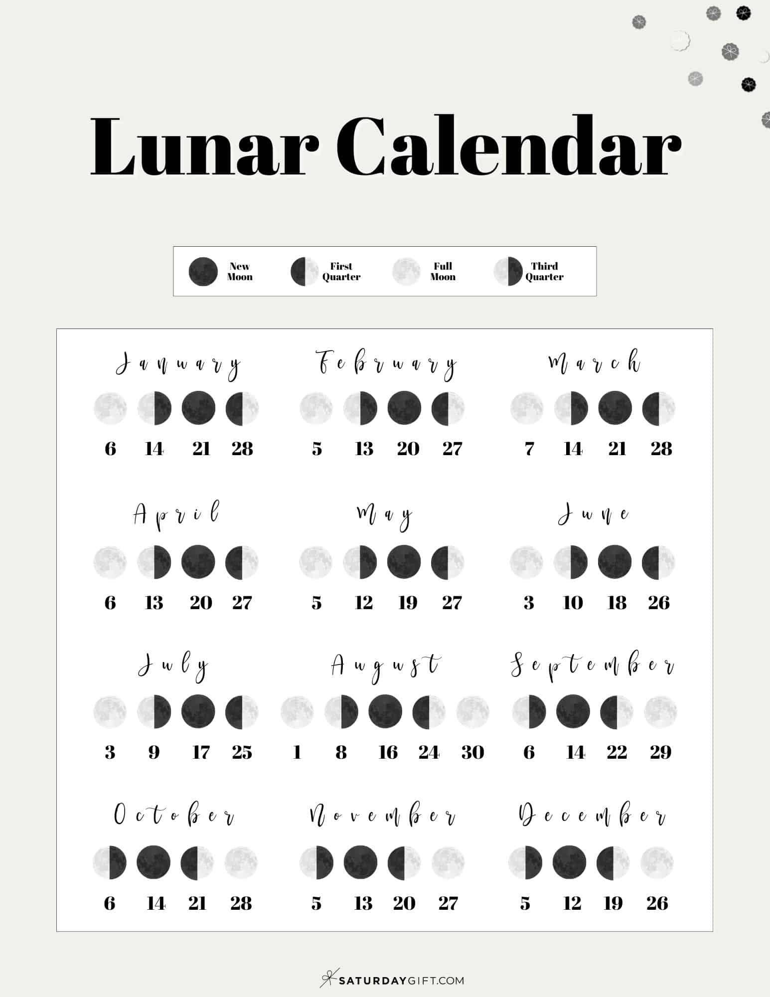 Free Printable 2025 Calendar With Moon Phases Regan Schwartz