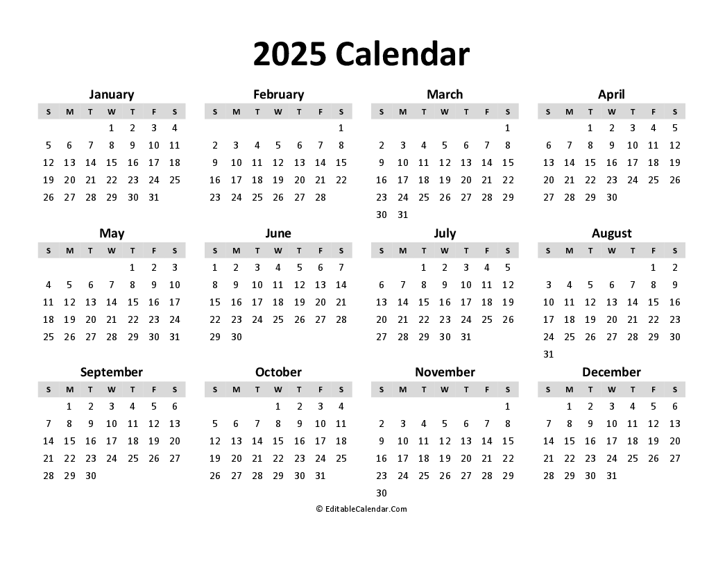 Free Printable Downloadable 2025 Calendar Carter Lebona