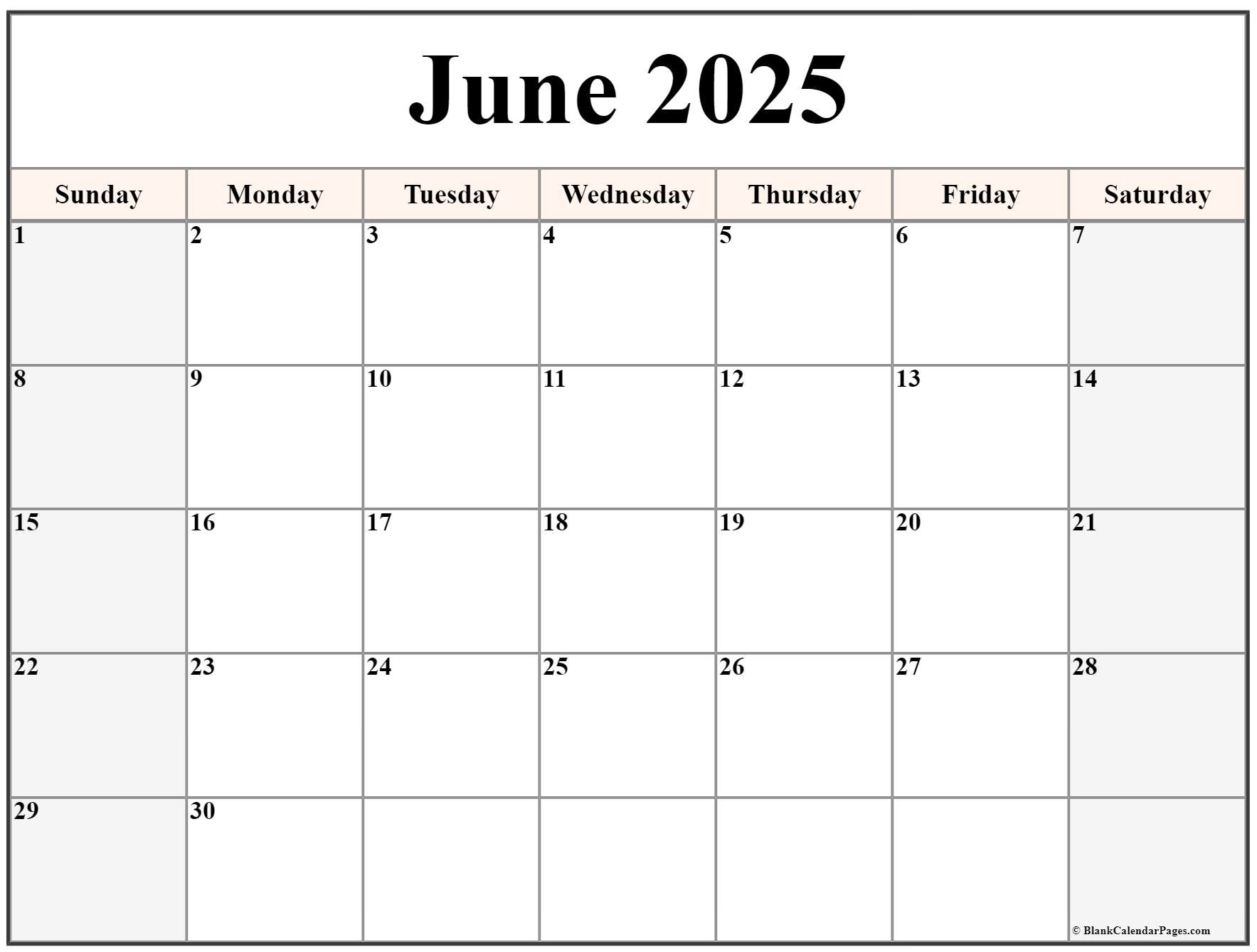 Free Printable June 2025 Calendar Editable For Your Convenience 