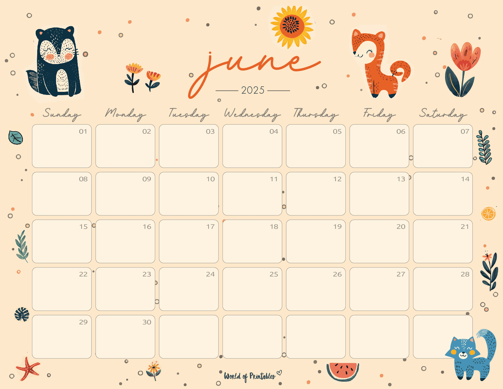 Free Printable June 2025 Calendars Artofit