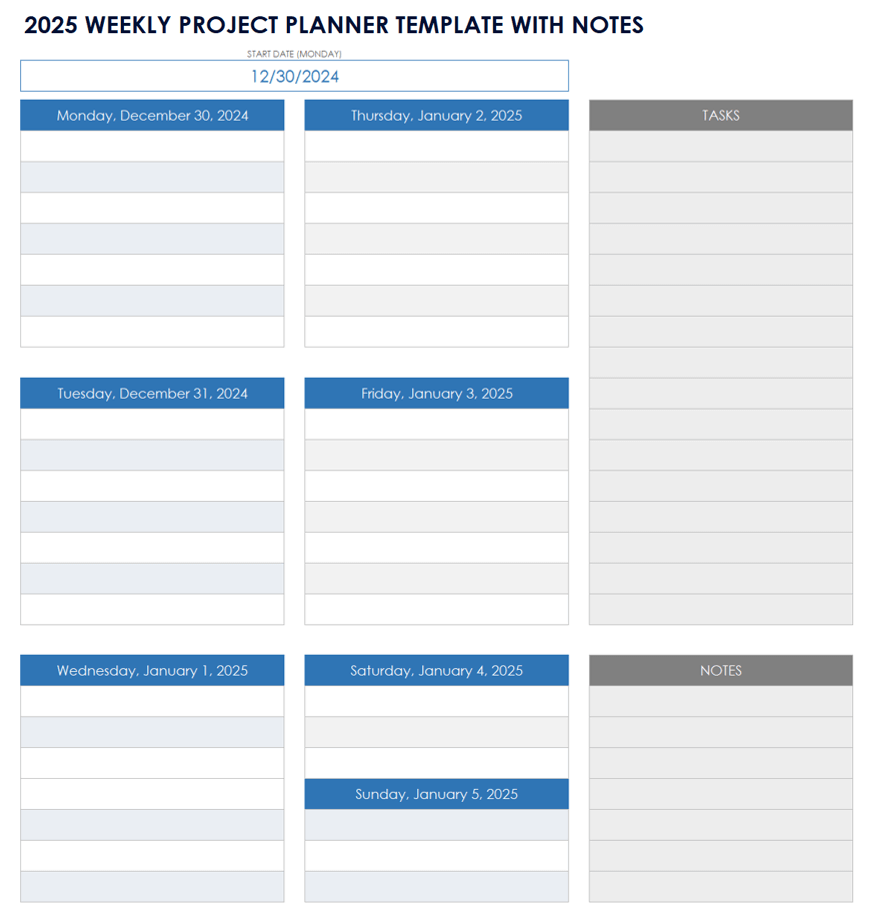 Free Project Calendar Templates Smartsheet
