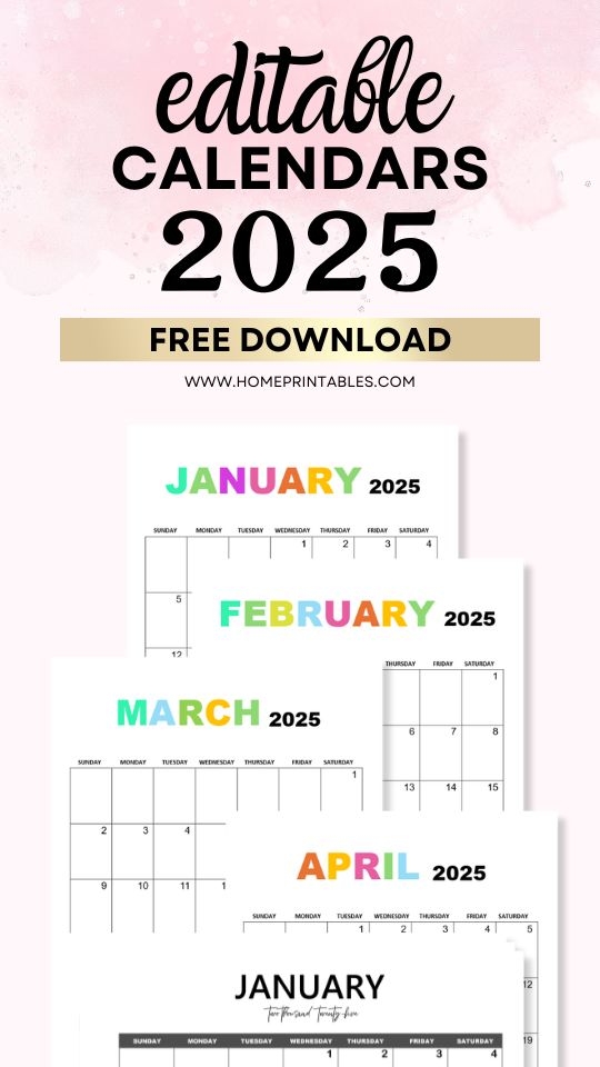 Fully Editable 2025 Calendar In Word Free Beautiful Templates