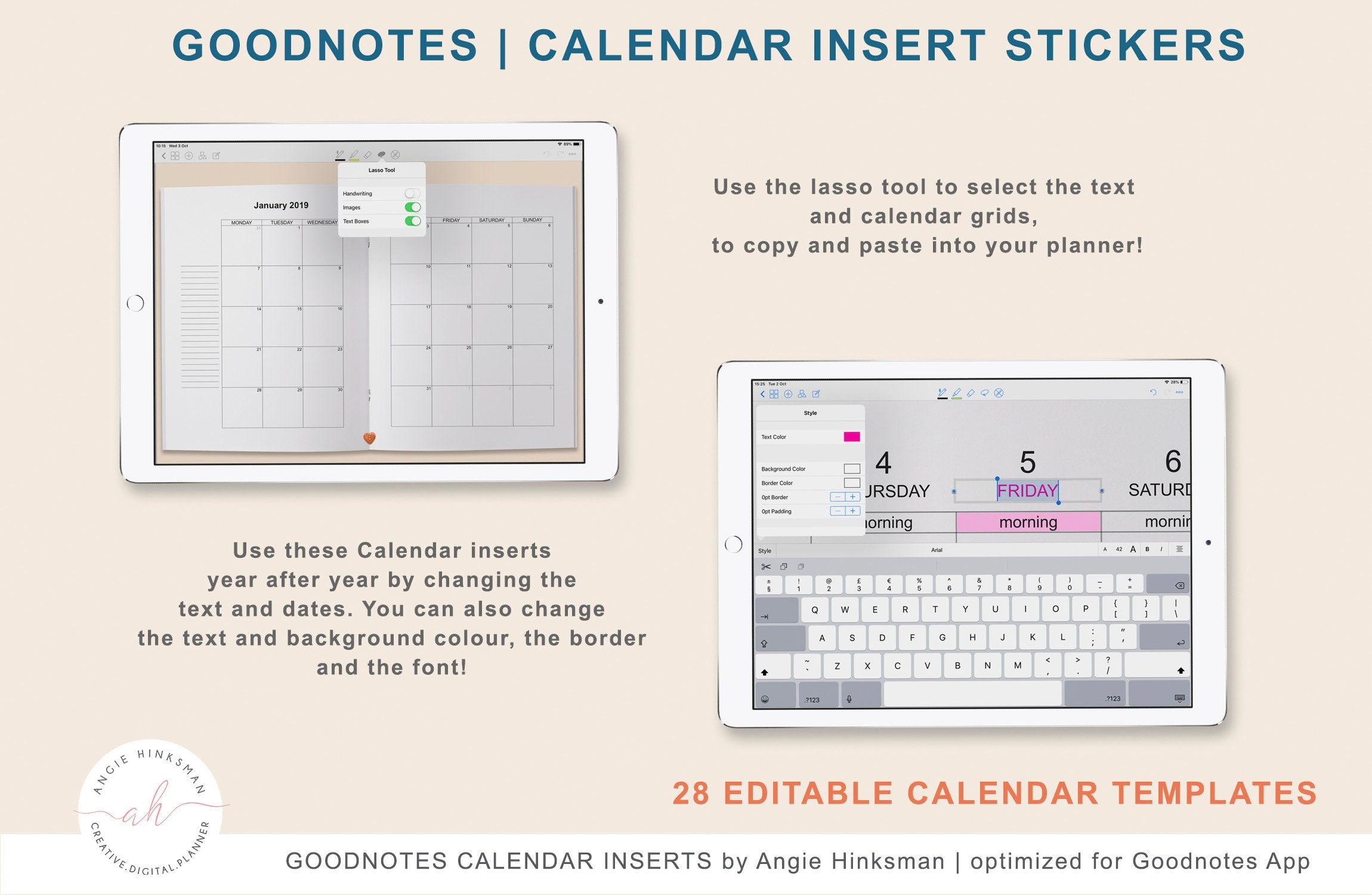 Goodnotes Calendar 2025 Emlyn Emmeline