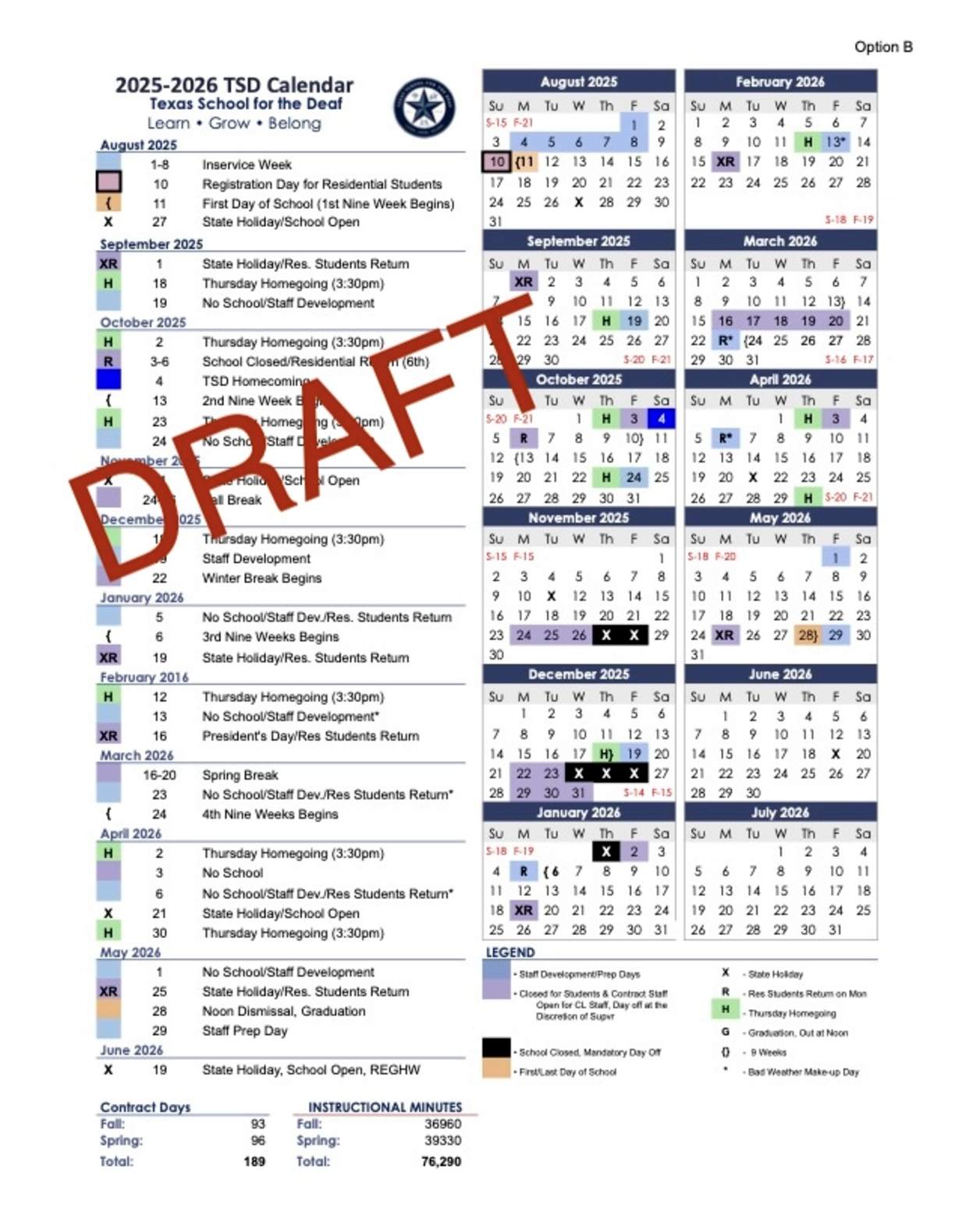 Help Us Choose The 2025 2026 School Calendar Texas School For The Deaf