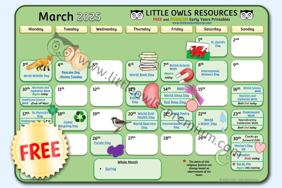 Important Dates Eyfs 2025 Gill Fernande