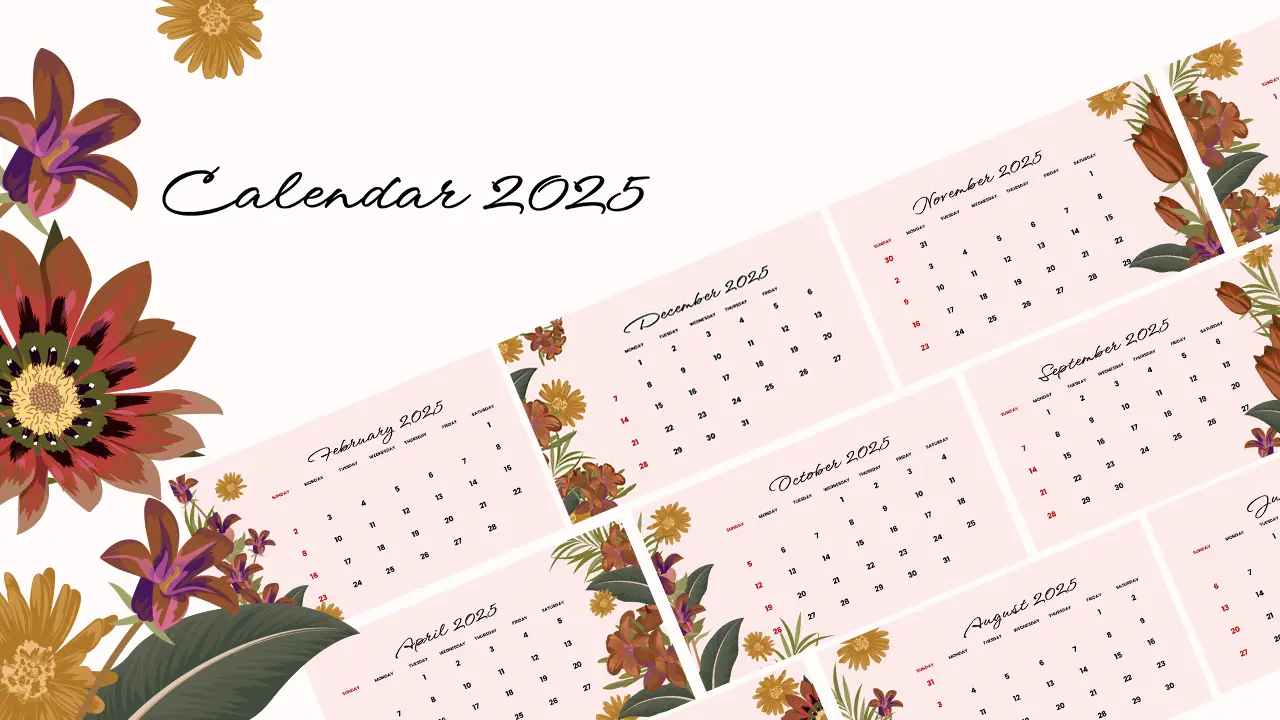 Interactive 2025 Calendar Free PPT Template And Google Slides SlideChef