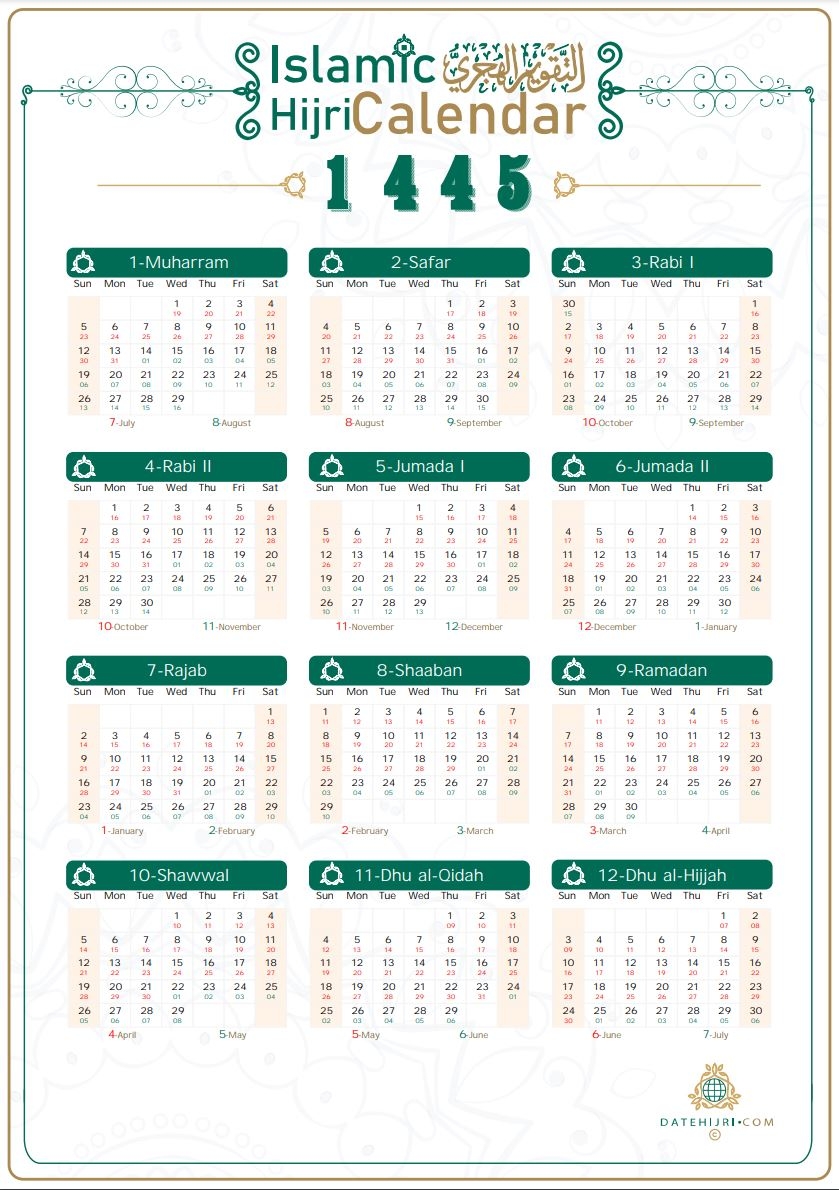 Islamic Calendar 2025 Download Michael G Tsang