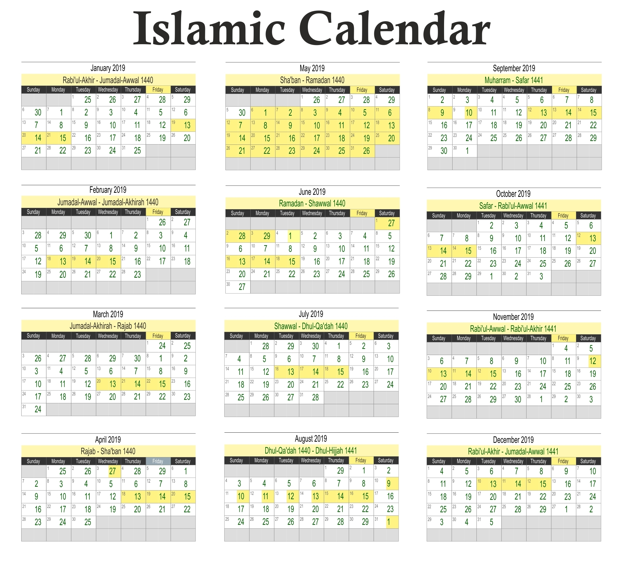 Islamic Calendar 2025 Holidays Dario Degraaf