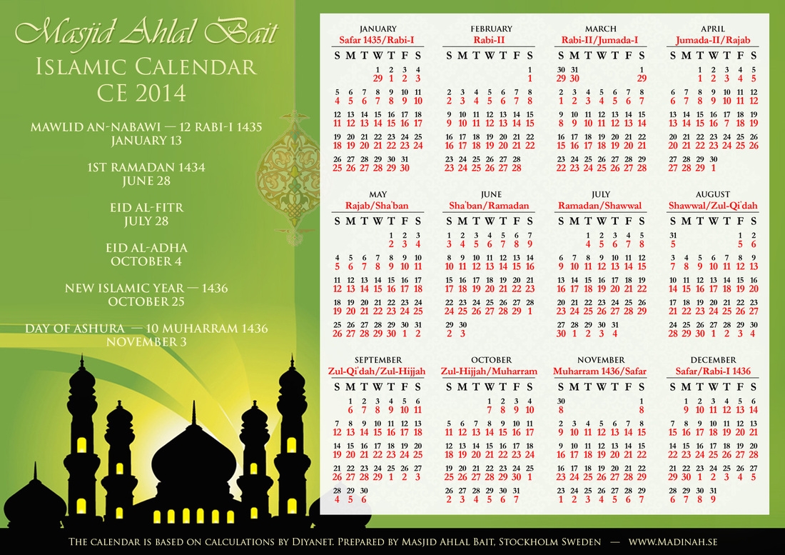 Islamic Calendar Of 2025 Camilla M Friis
