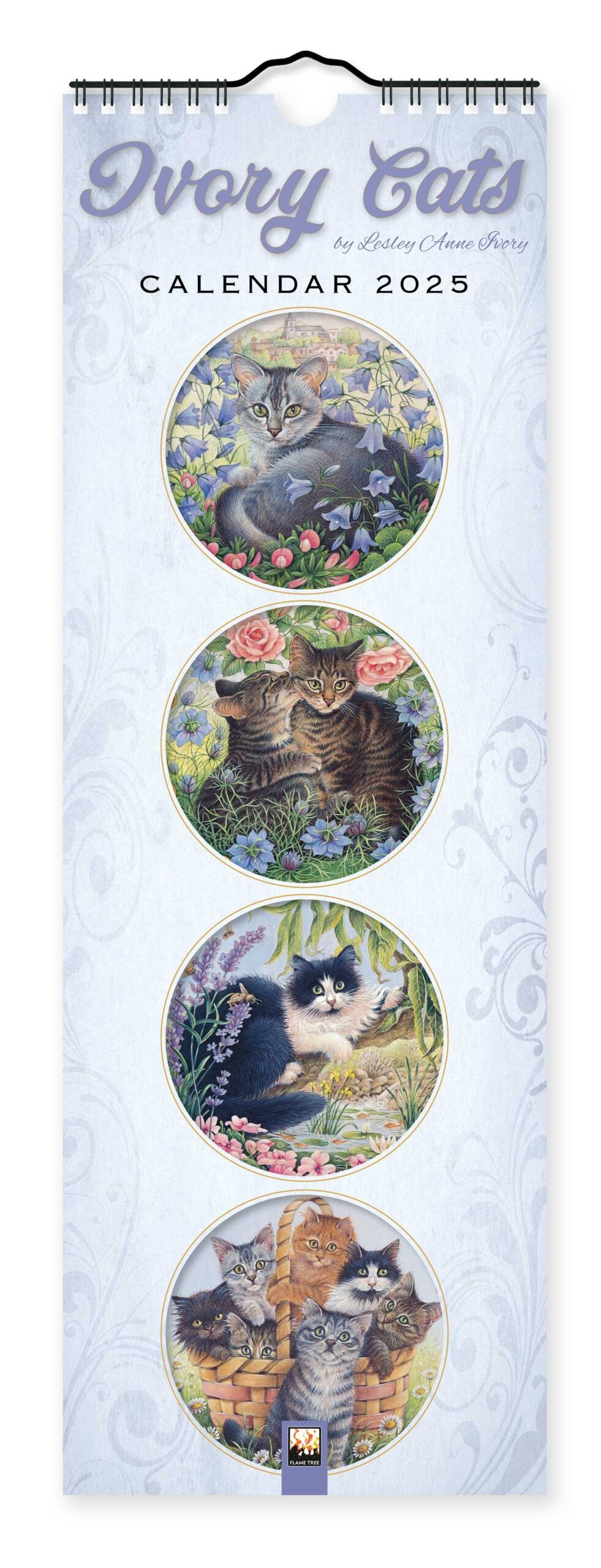 Ivory Cats Slim Calendar 2025 Art Calendar Book Summary Video 