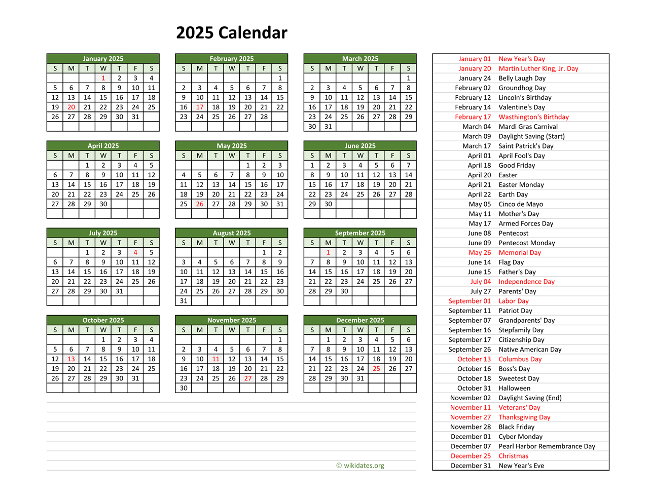 January 2025 Calendar Holidays And Observances Free Adams Rethabile