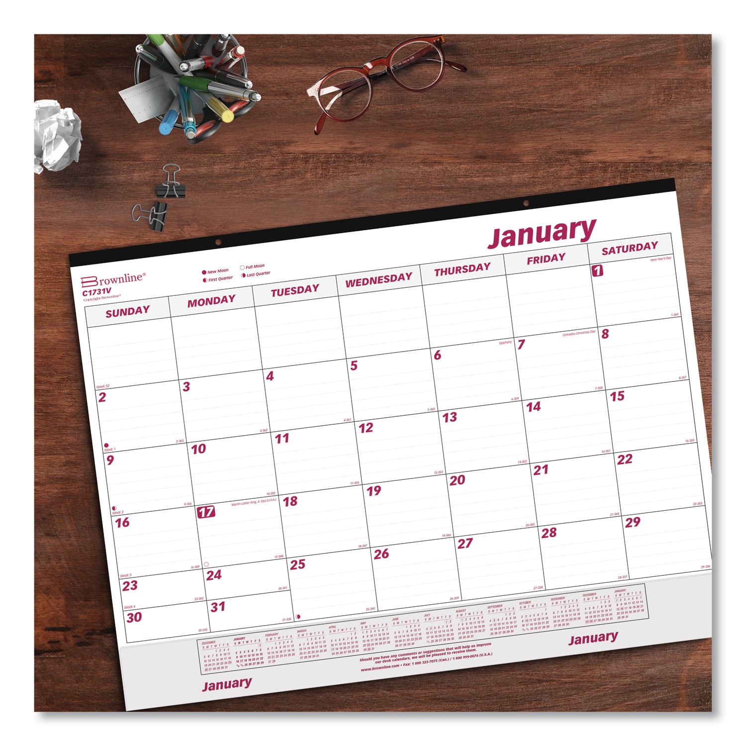January 2025 Desk Calendar Elizabeth E Robinson
