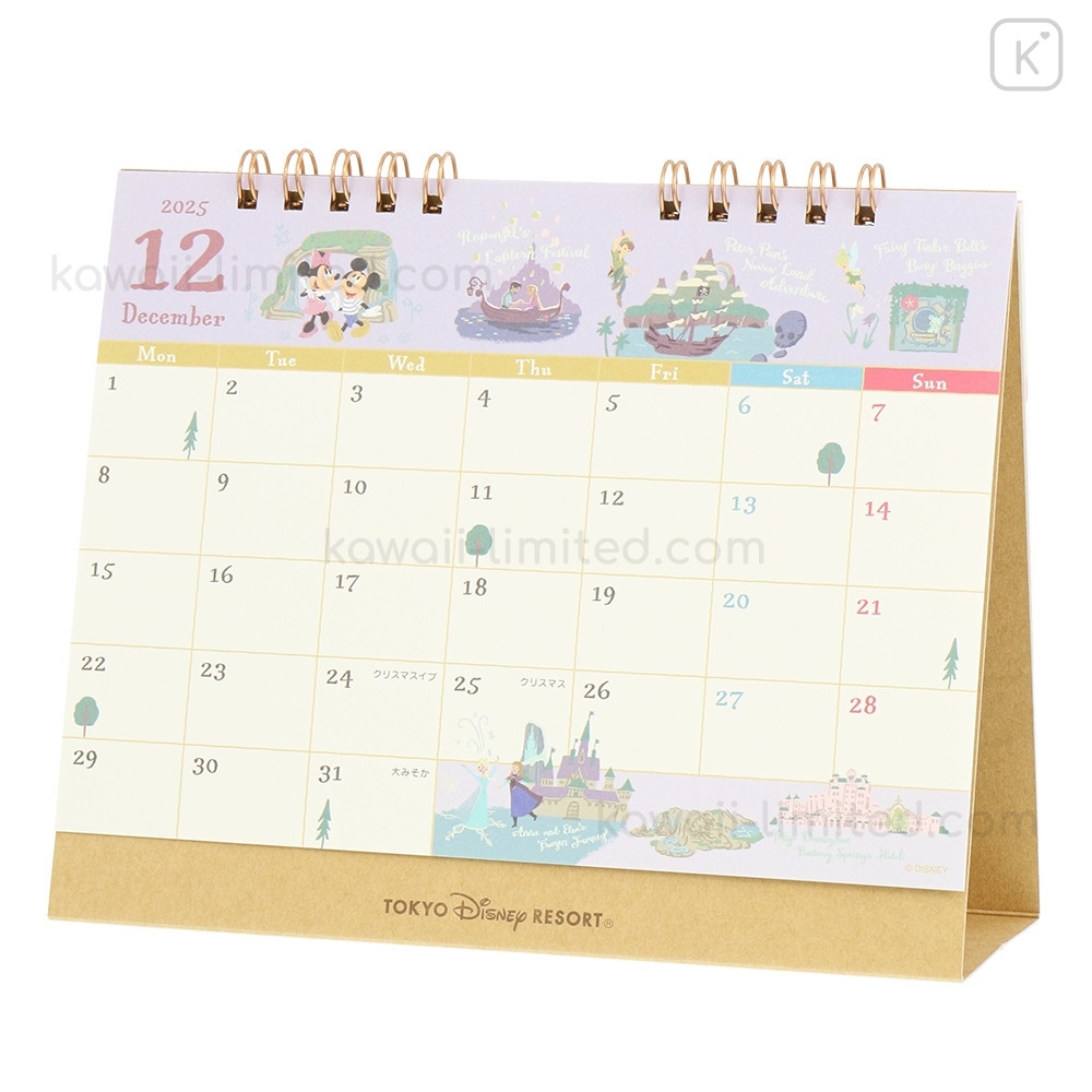 Japan Tokyo Disney Resort Desk Calendar 2025 Kawaii Limited