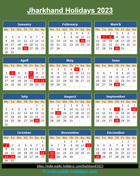 Jharkhand Calendar 2025 Pdf Brooke M Hill