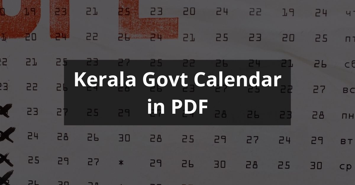 Kerala Government Calendar 2025 Pdf Malayalam Tamil Spectacular 