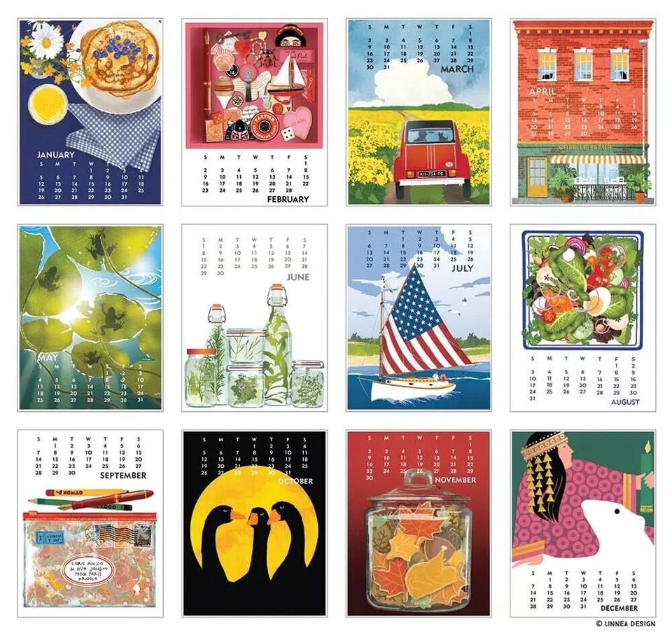 Linnea Design 2025 Poster Calendar 11 X 14 quot Artwork By Johanna Riley EBay