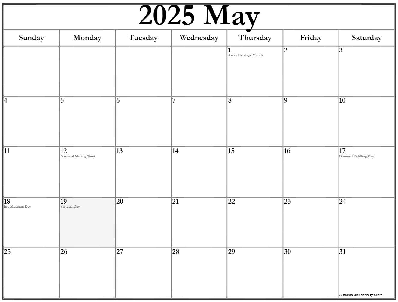 May 2025 Calendar Canada A Comprehensive Guide Anthony A Miller