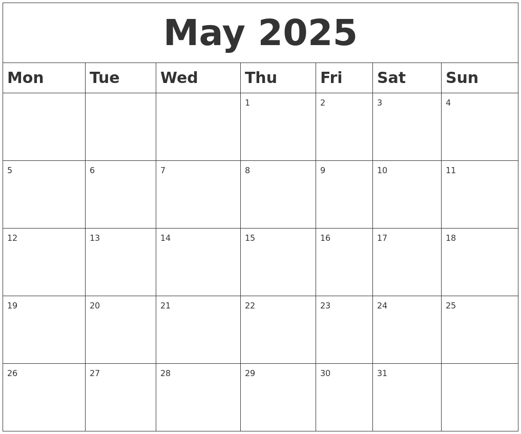 Calendar Events In May 2025