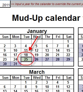 Mud Up Calendar Rotational Planner Sheet For Oilfield Personnel 