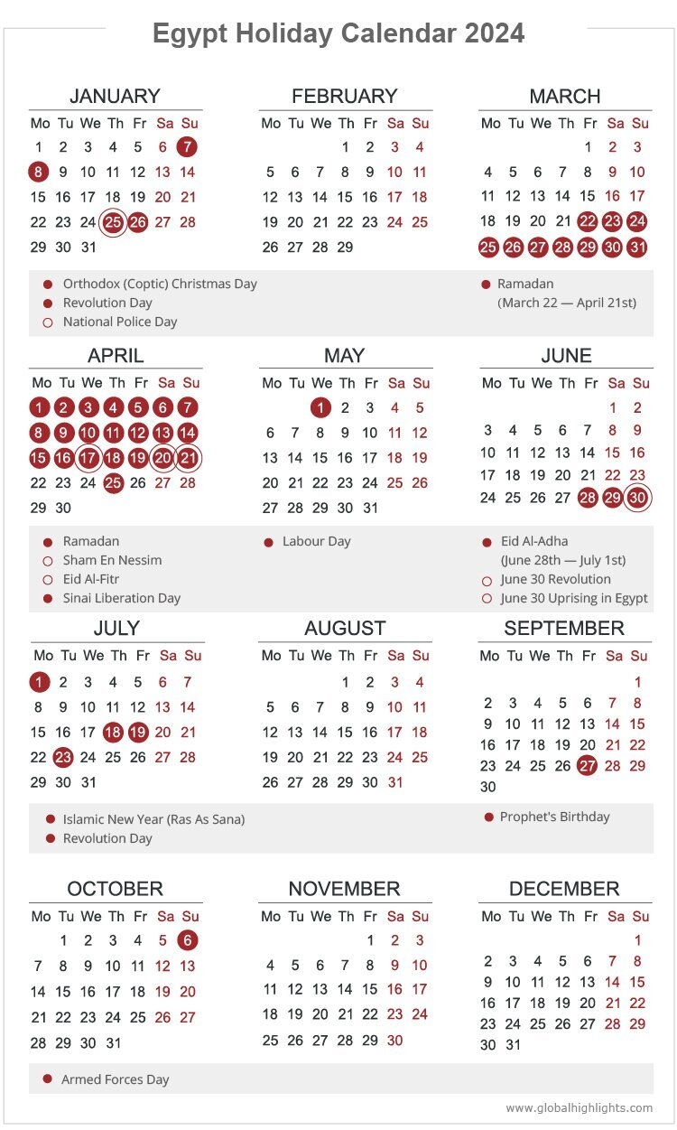 National And Religious Holidays Egypt 2025 Susan S King