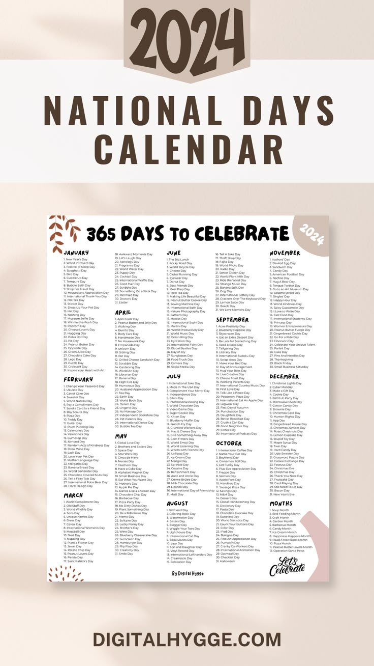 2025 Calendar Celebration Days