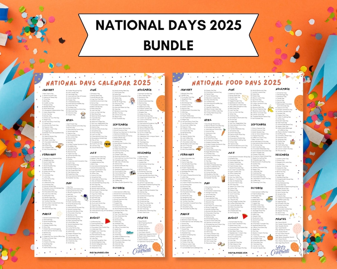 National Days Calendar Printable 2024 2025 National