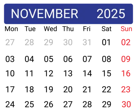 November 2025 PNG Transparent Images Free Download Vector Files Pngtree