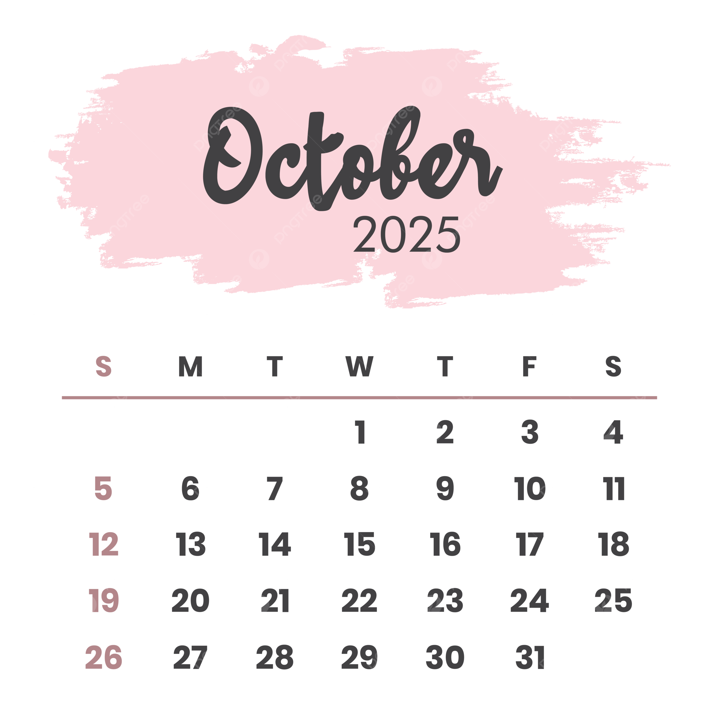 October 2025 Calendar Aesthetic
