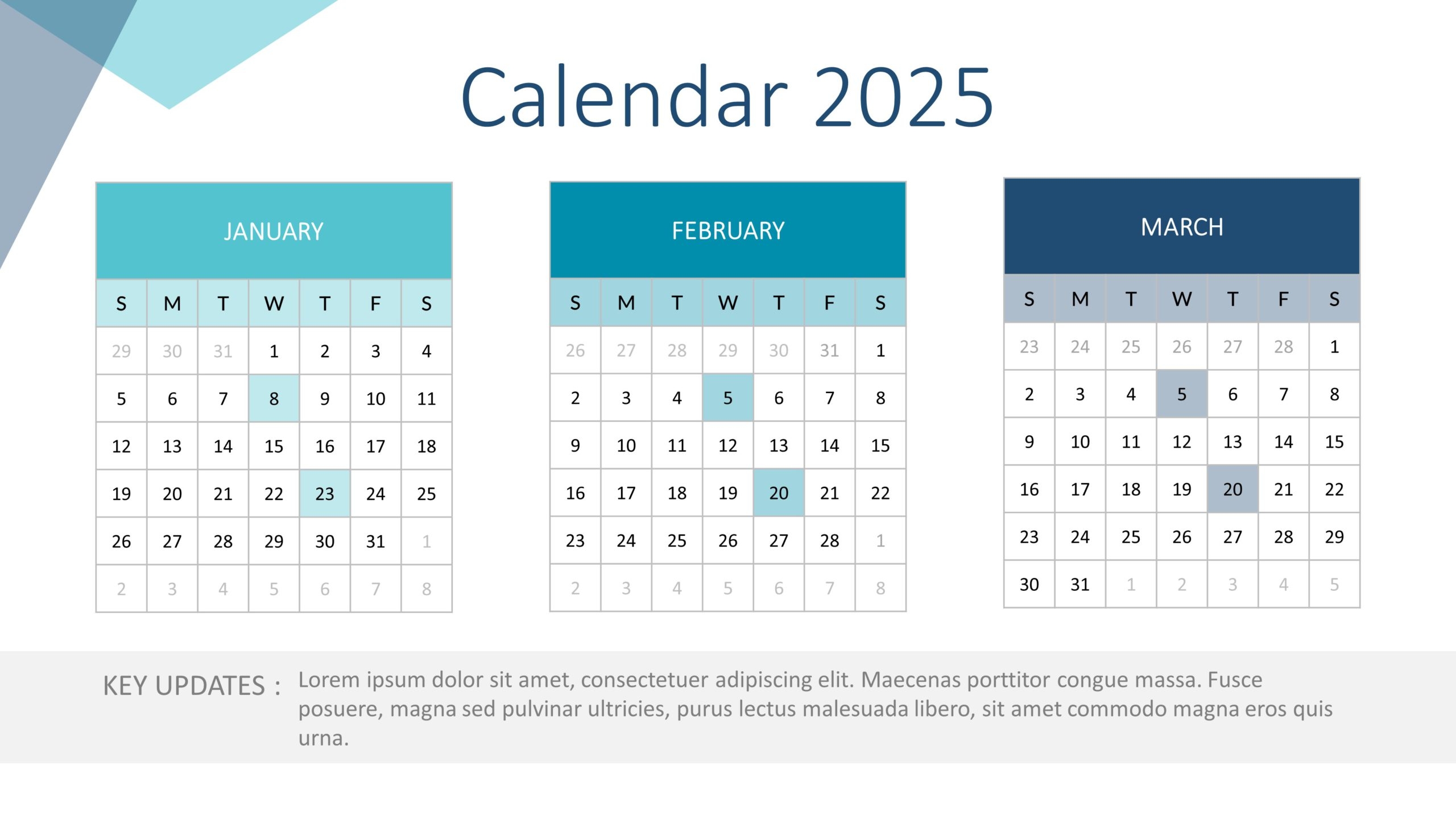 PowerPoint Annual Calendar Template 2025