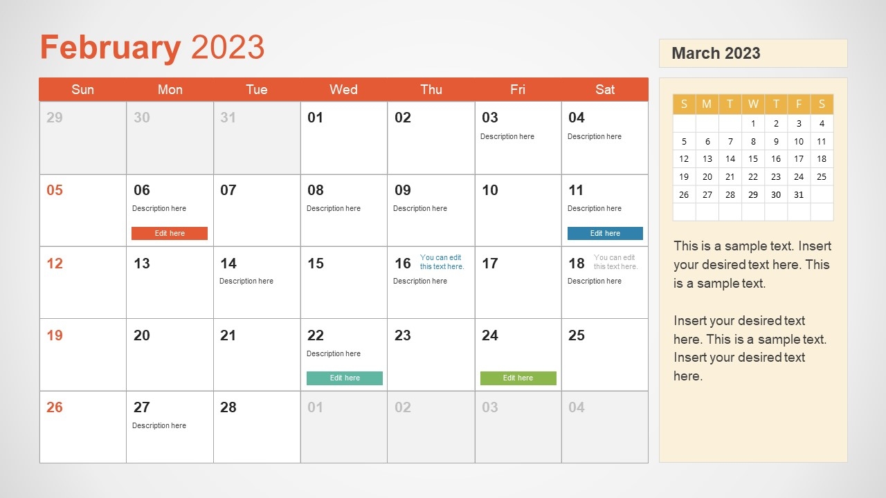 Powerpoint Monthly Calendar Template 2025 Carol K Reid