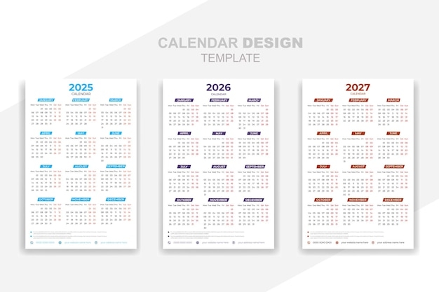 Premium Vector Calendar Simple Design 2025 Template