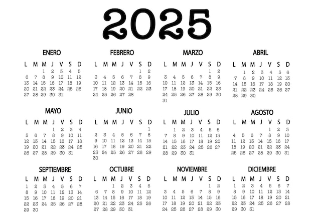 Premium Vector Vertical Calendar 2025 Spanish