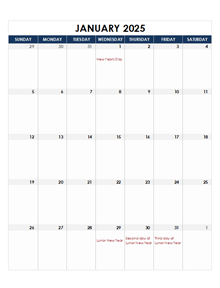 2025 Calendar Download Hong Kong