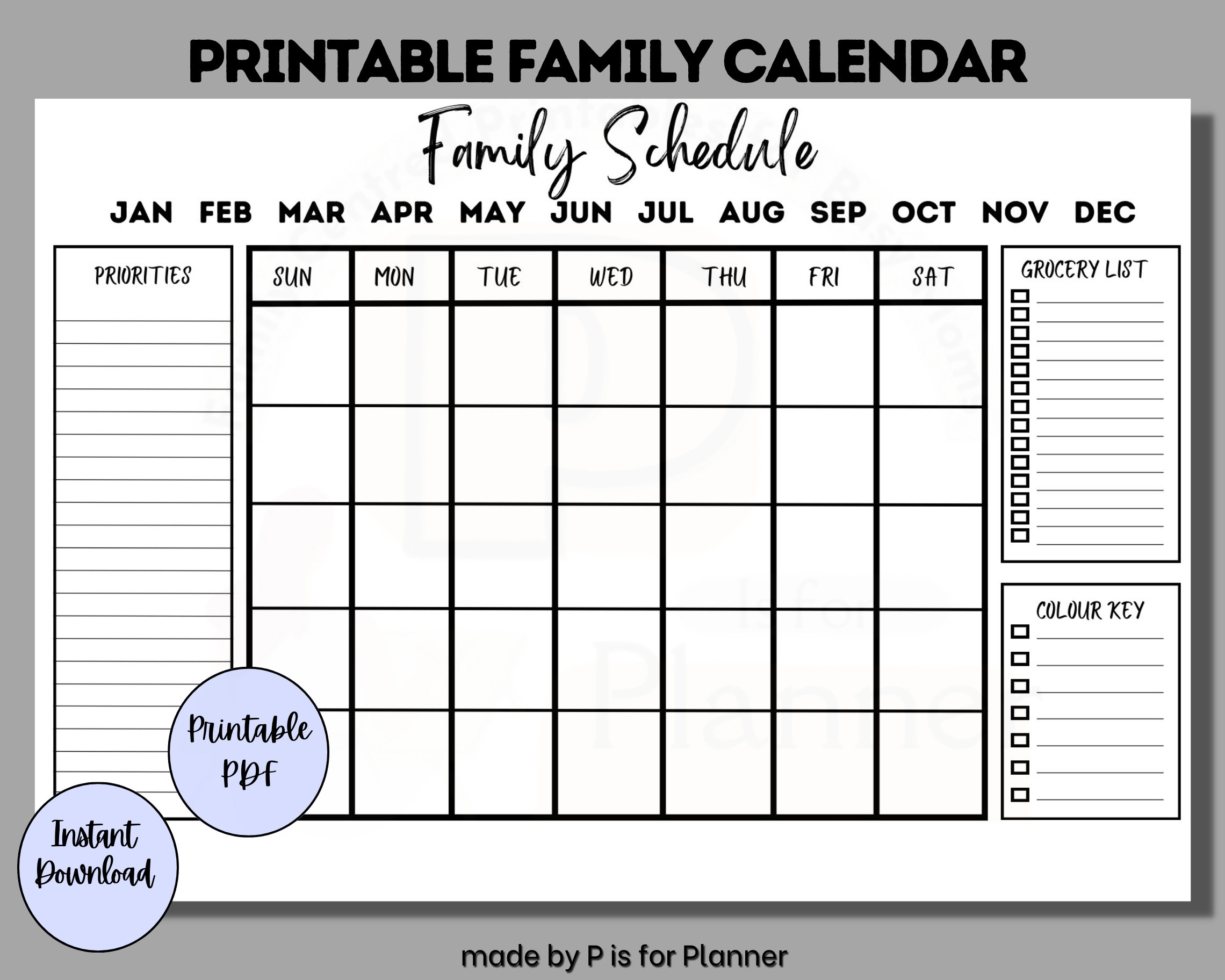 Family Calendar 2025 Etsy