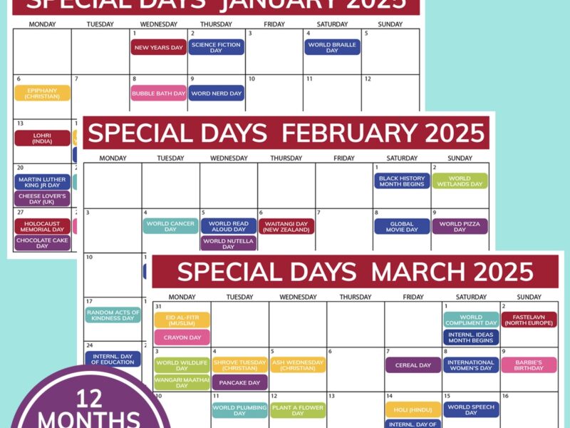 Printable Holidays Celebrations Around The World Calendar 2025