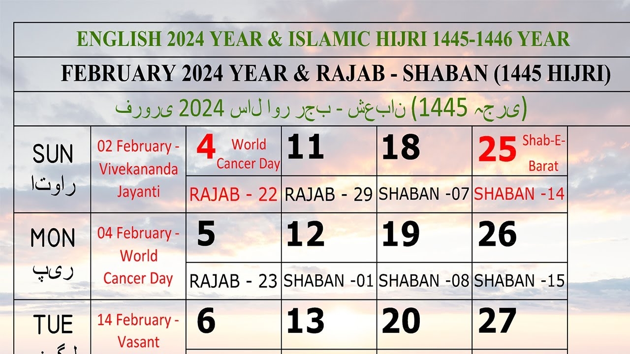 Rajab Calendar 2025 Miles Brooks