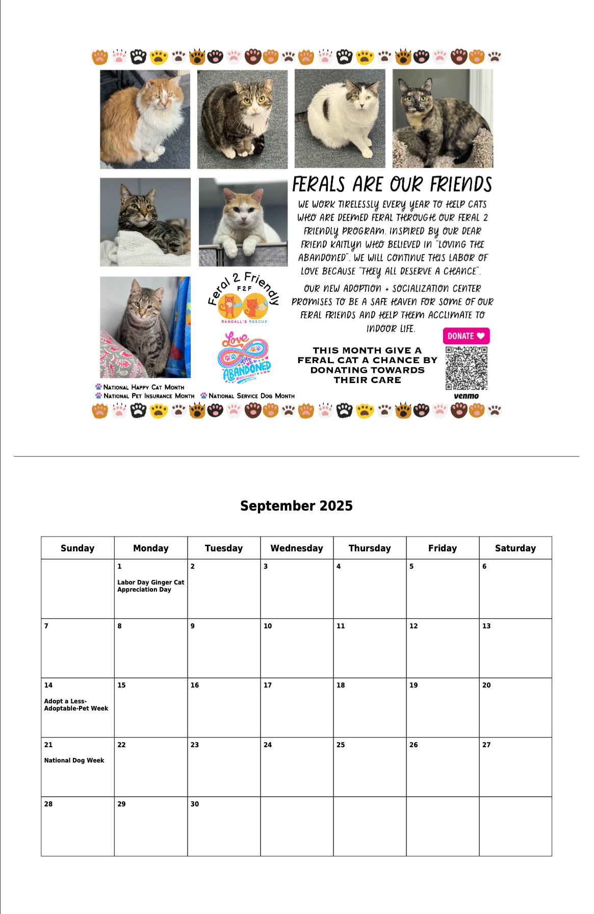 Randall s Rescue 2025 Calendar Randall s Rescue