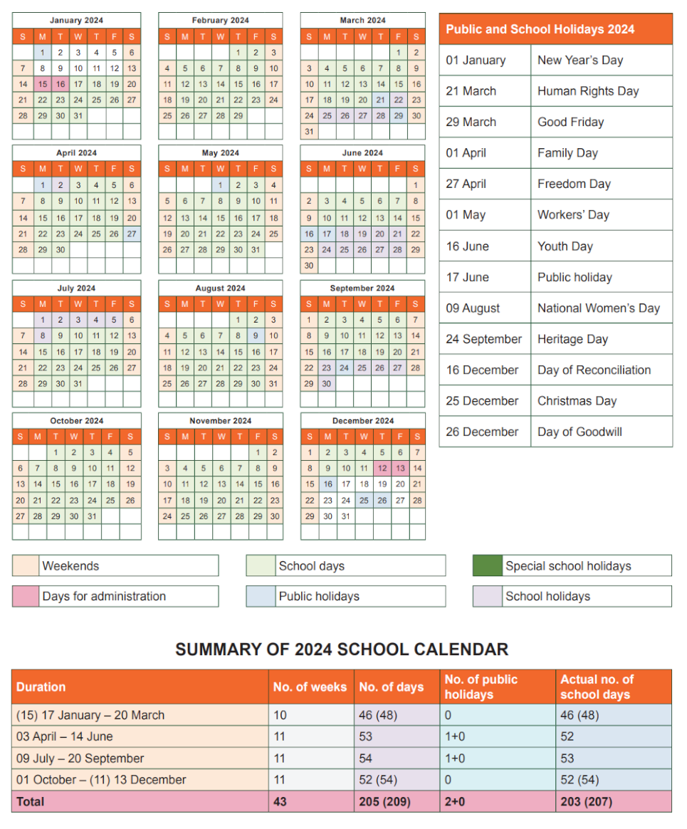 School Calendar 2025 Kzn High School Libbi Othella